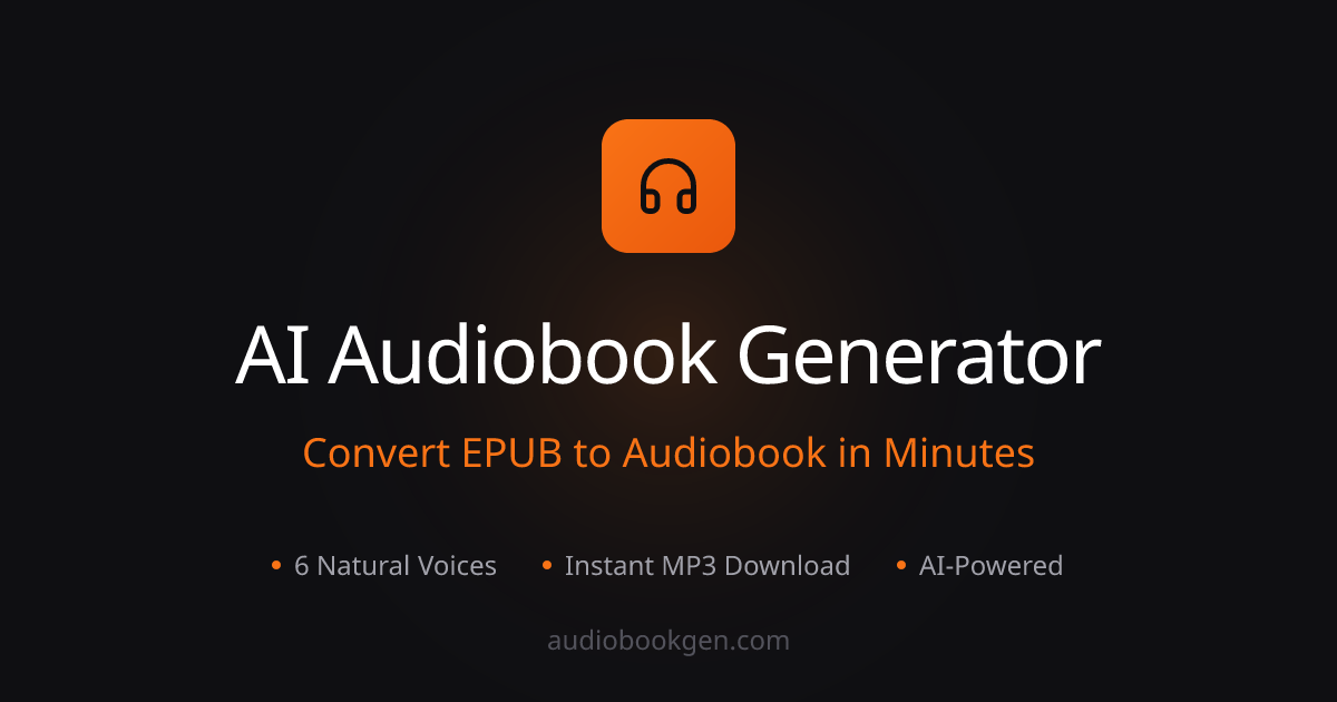 AI Audiobook Generator | Convert EPUB to Audiobook in Minutes